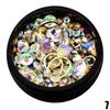 Rainbow  Jelly DIY Nail Art Sticker Rhinestone Fashion 3D Charms Wheel Manicure Rivet Stud