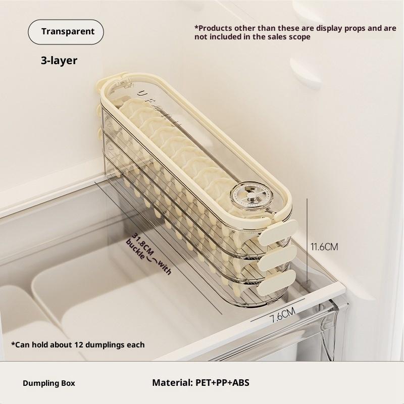 1/2/3 Layers Household Food-Grade Dumpling Container With Lid Freezer Fresh-Keeping Box Refrigerator Storage Box