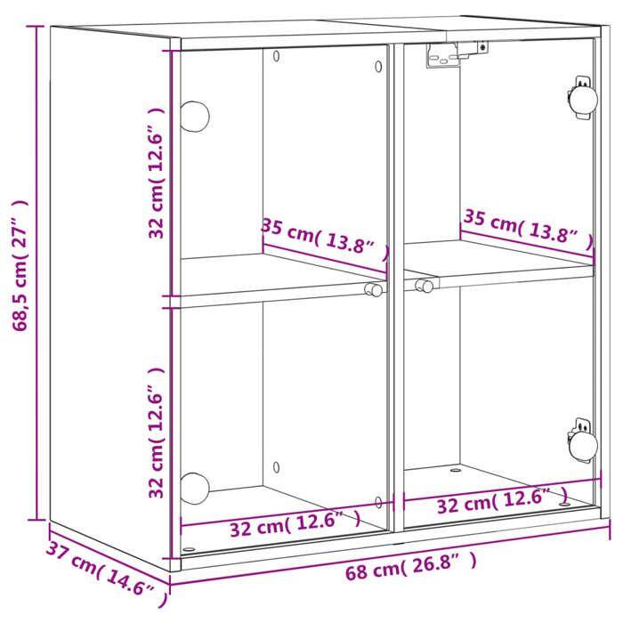VidaXL Armoire murale avec portes en verre blanc 68x37x68,5 cm 836490