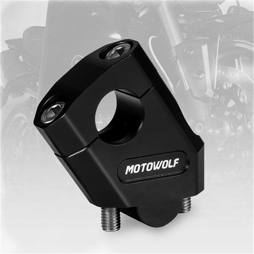 CNC Black 22mm 7/8" Motorcycle Handlebar Bars Riser Mount Clamp Adapter