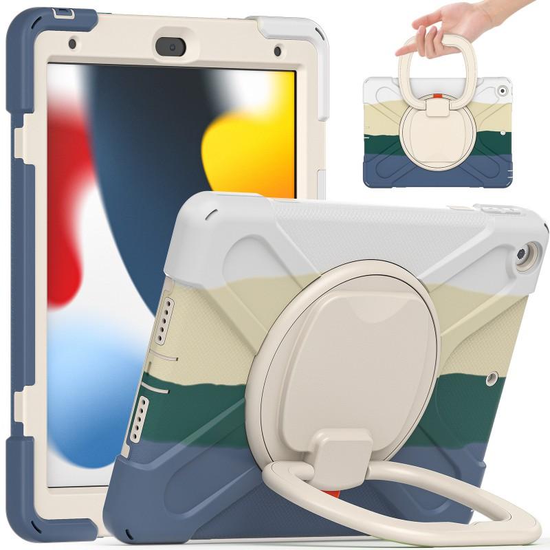 IPad Air 5 10.2 Inch Protective Case With Rotating Kickstand Shoulder Strap Shockproof SiliconePC Shell Daily Use Travel