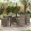 VidaXL Set of 5 Pieces of Garden Dining Set with Grey Cushions Poly Rattan 3381096