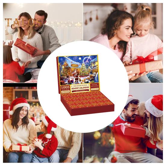 Weihnachts-Adventskalender-Puzzle 1000 Weihnachts-Countdown-Puzzle Winter Santa Schneemann Weihnachtsschmuck