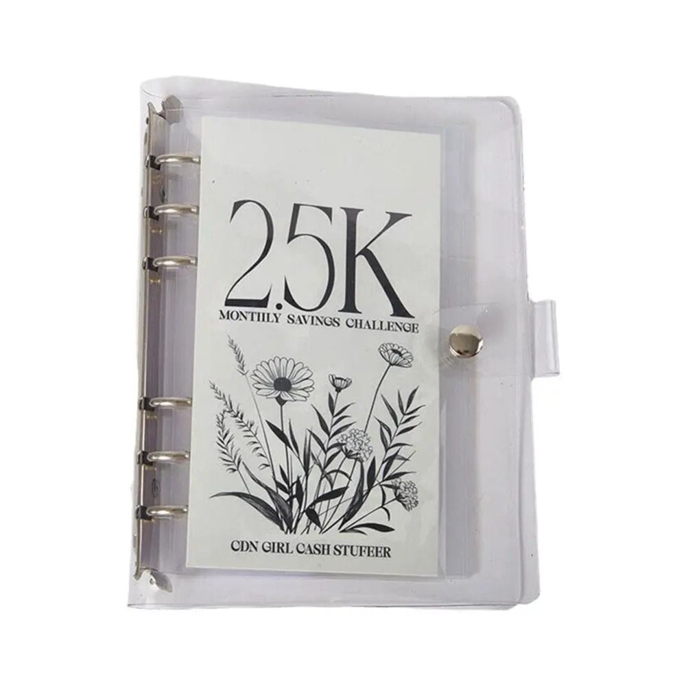 Creative Savings Challenge Binder Loose-leaf Cash Savings Binder PVC Envelope  Cash And Savings