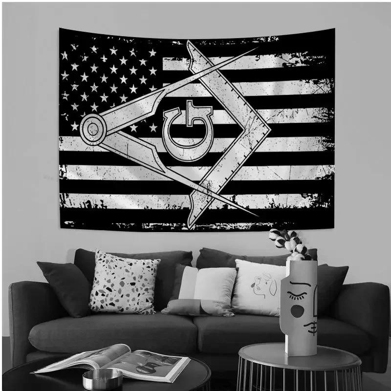 Masonic Freemason Illuminati Printed Large Wall Tapestry Japanese Wall Tapestry Anime Art Home Decor