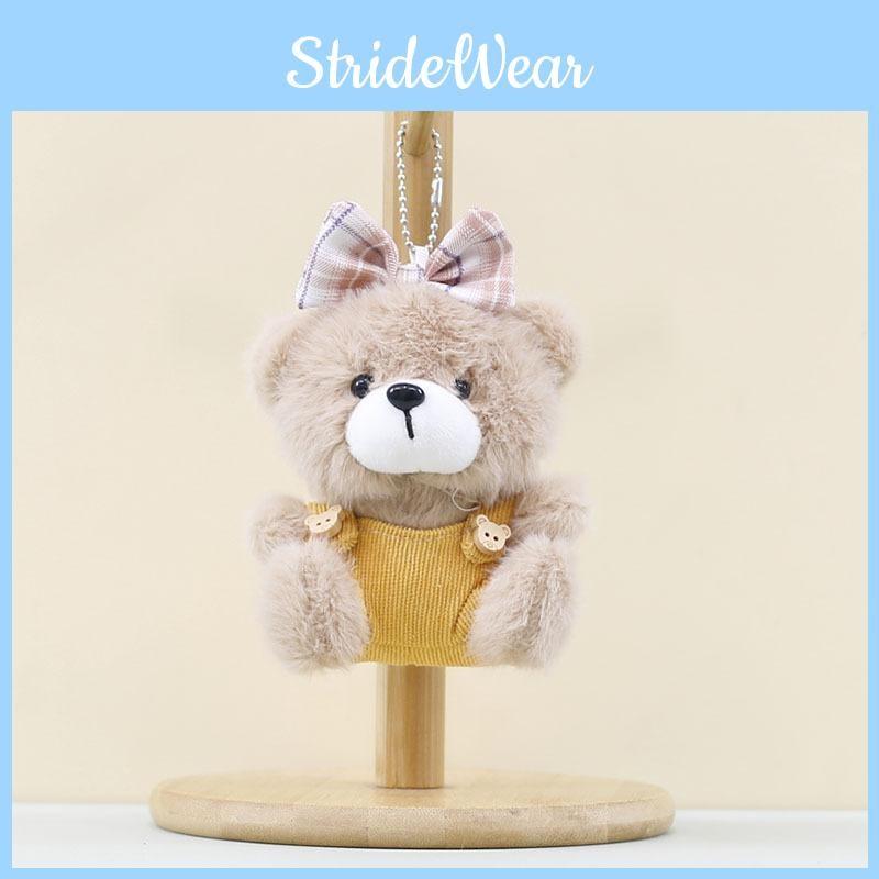 Adorable Bear Cartoon Plush Keychain With Pp Cotton Filling For Decor Bag