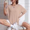 Damen Oversized Rundhals T-Shirt Lässig Lockerer Schnitt Kurze Ärmel Basic T-Shirt Top