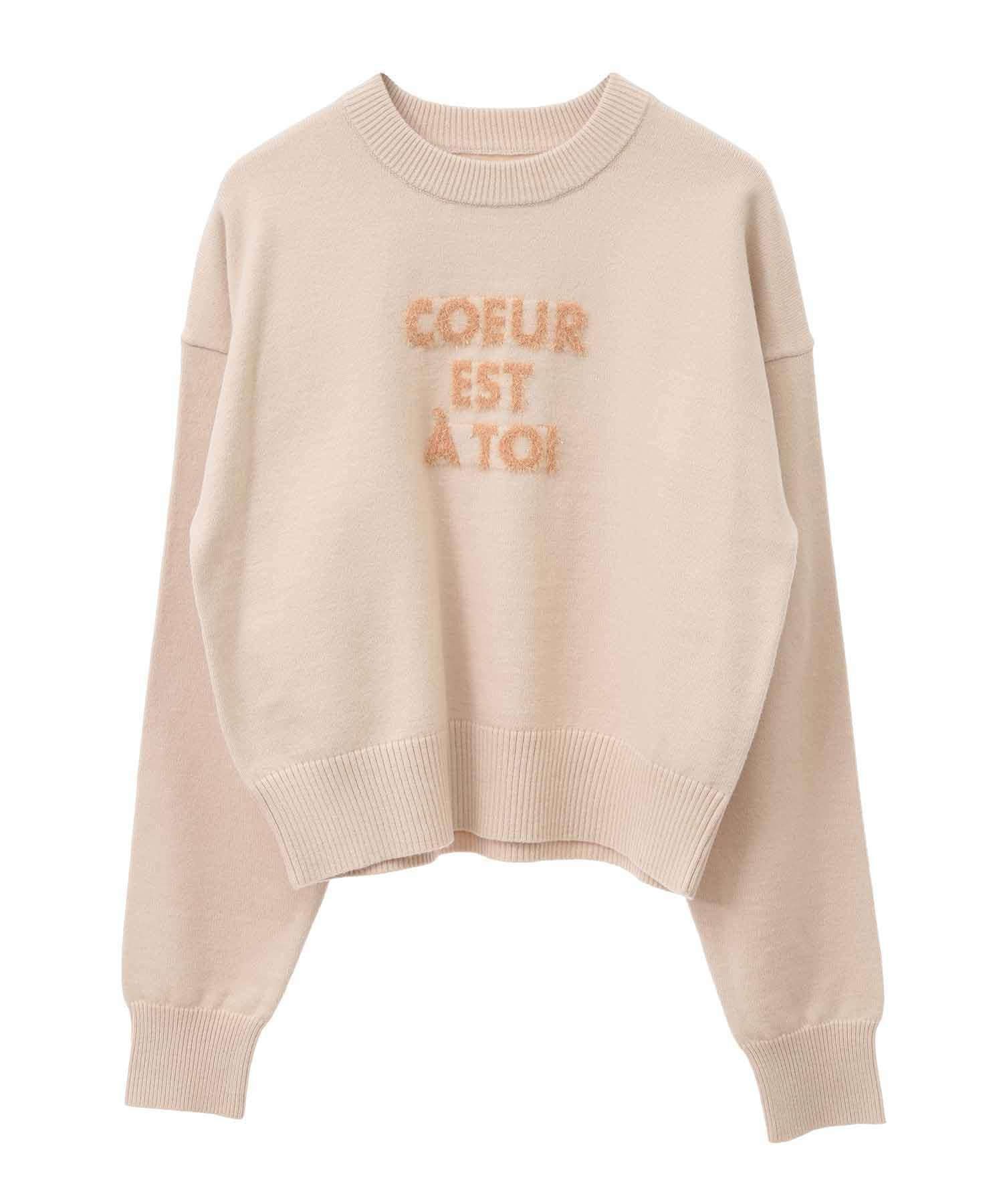 

Son de Shaggy Lame Logo Knit Beige [Trente-An Mode] Sweater, Women s, бежевый