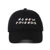 Korean Style 'No New Friends' Embroidered Unisex Baseball Cap with Sun Visor