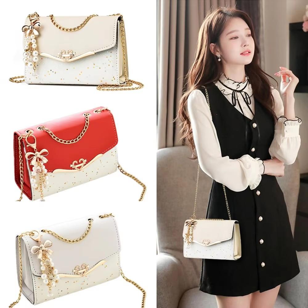 Rhinestone Pendant Square Handbag for Women Trendy Sequin Embellished Shoulder Bag Ladies  Crossbody Bag