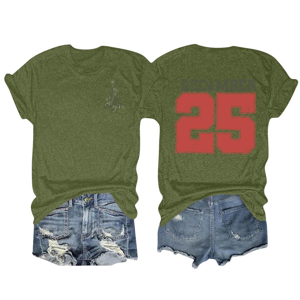 Tricou de damă la modă, cu imprimeu, cu gât rotund și mâneci scurte, pulover