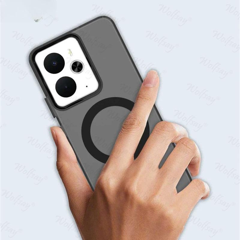 Transparent Phone Case For Realme 14T Case For Realme 14T 5G Magnetic Adsorption Wireless Charge Back Cover For Realme 14T Case