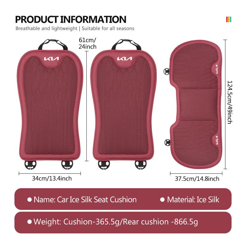 YDHM8 For KIA Car Rear Front Seat Cover Anti-slip Pad Ice Silk Height Cushion Ceed Sportage Rio K5 K2 Optima Cerato Venga Sedona