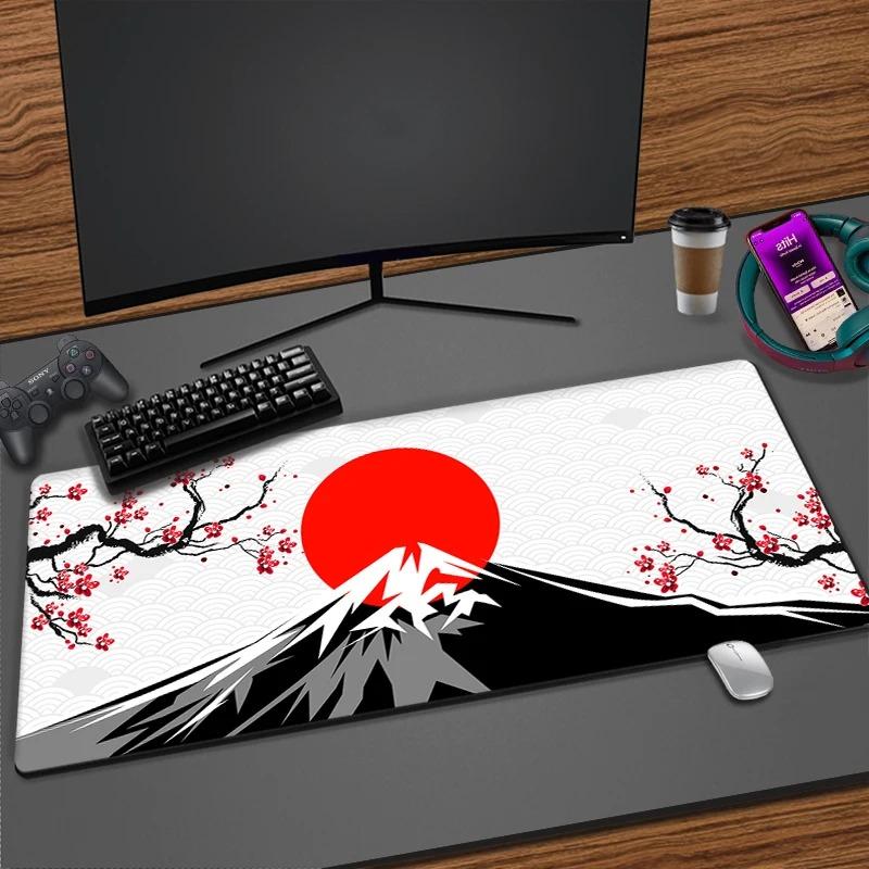 Japanese Pink Sakura Mouse Pad Gaming Office Fuji Cherry Blossom Mousepad XXL Keyboard Mat Non-Slip Laptop Computer Desk Carpet