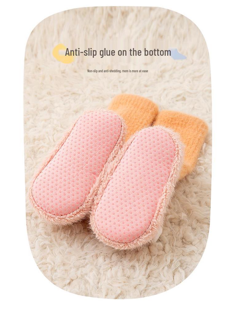 Cozy Velvet-Lined Non-slip Toddler Floor Socks - Autumn/Winter High Top Style