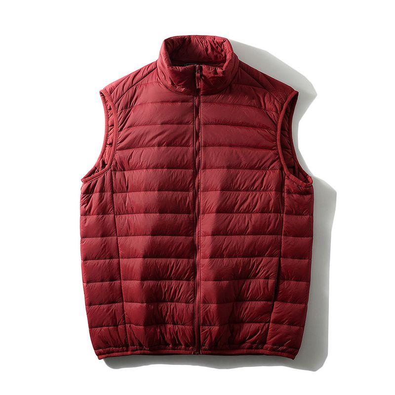 Lightweight Stacked Ribs Cotton-padded Vest Vest Men's Outer Wear Stand Collar Outerwear Waterproof Waistcoat Foreign Trade Men's All-Match Vest