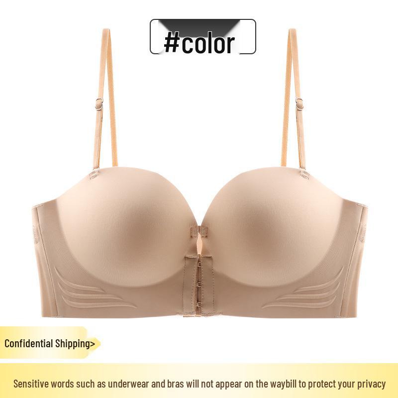 Sujetador Strapless Fruncido Push-Up con Soporte Invisible Antideslizante