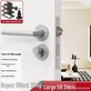 Magnetic Silent Black Wooden Bedroom Door Handle Lock