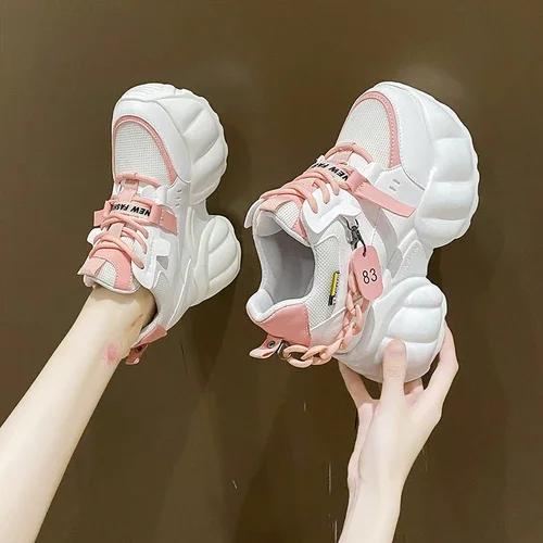 10CM Heels Platform Sneakers Fashion Thick Sole Casual Shoes for Women Breathable Comfort Women's Chunky Sneakers Zapatos Mujer