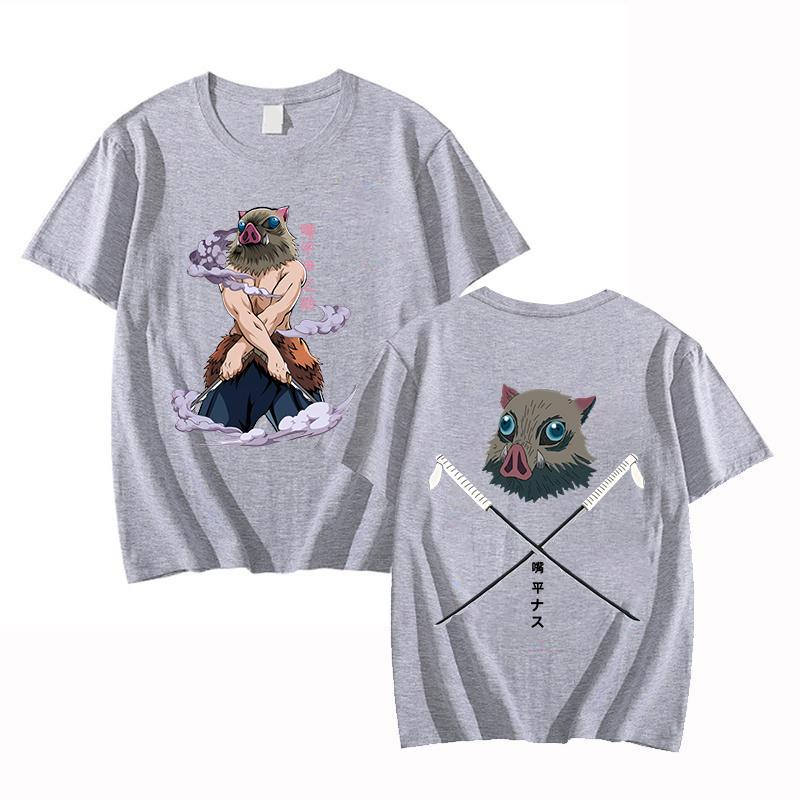 New Hot Anime Hashibira Inosuke Printed Tshirts Women Men Fashion Casual Loose Round Neck Creative Personalized Tshirts S