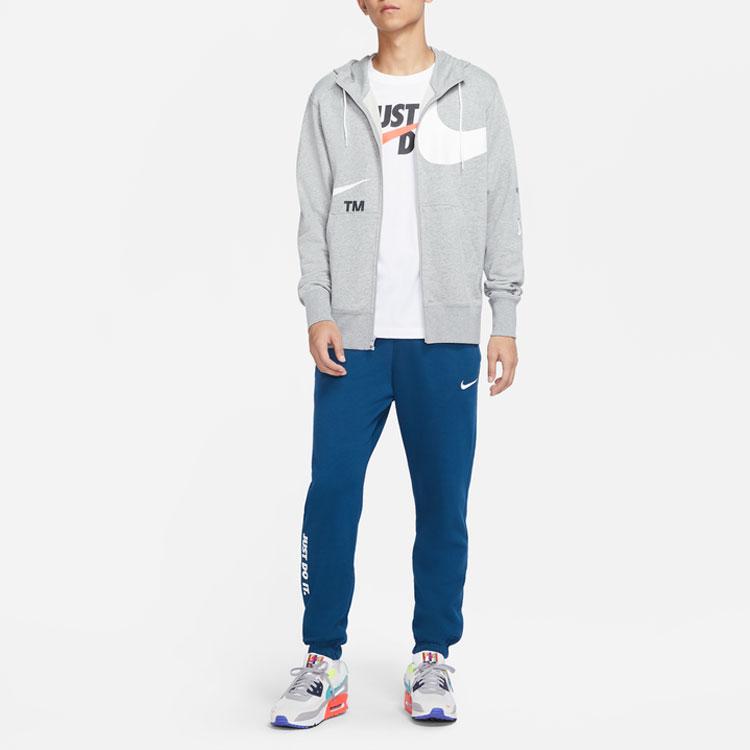 Nike Big Logo Hooded Jacket Men Outerwear Gray DD6088-063