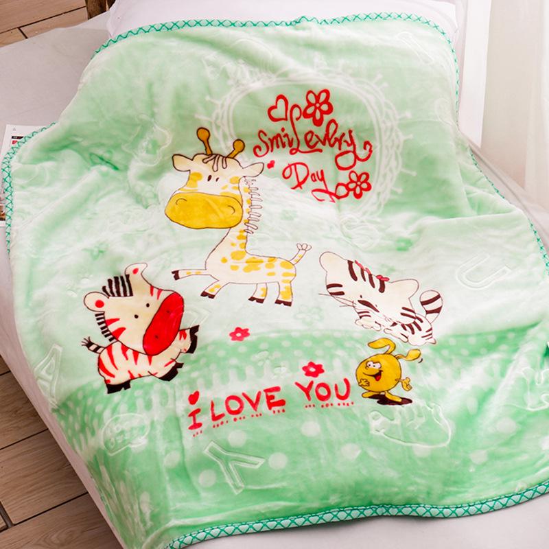 Cartoon Baby Double Layer Cloud Blanket for Newborns - Spring/Autumn Photography Blanket