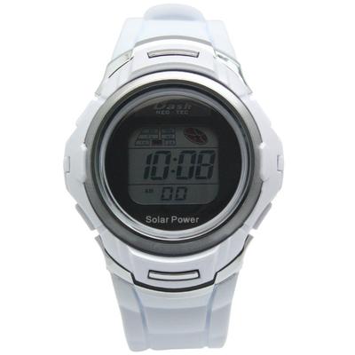 [Arias] AD06717-SOL-7 Men's Solar Digital Dash Waterproof Multi-Function Urethane Strap Watch White