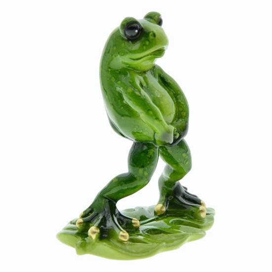 2 stk Tissende Frosk Ornament Hagedekor Resin Stående Frosk Figur Værbestandig Froskestatue for Plantepotte Dam Akvarium