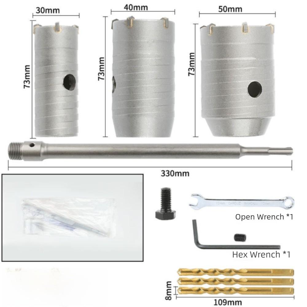 30-68mm Wall Hole Saw with Round Shaft Fast Drilling Concrete Hole Saw Hammer Drill Bit Set