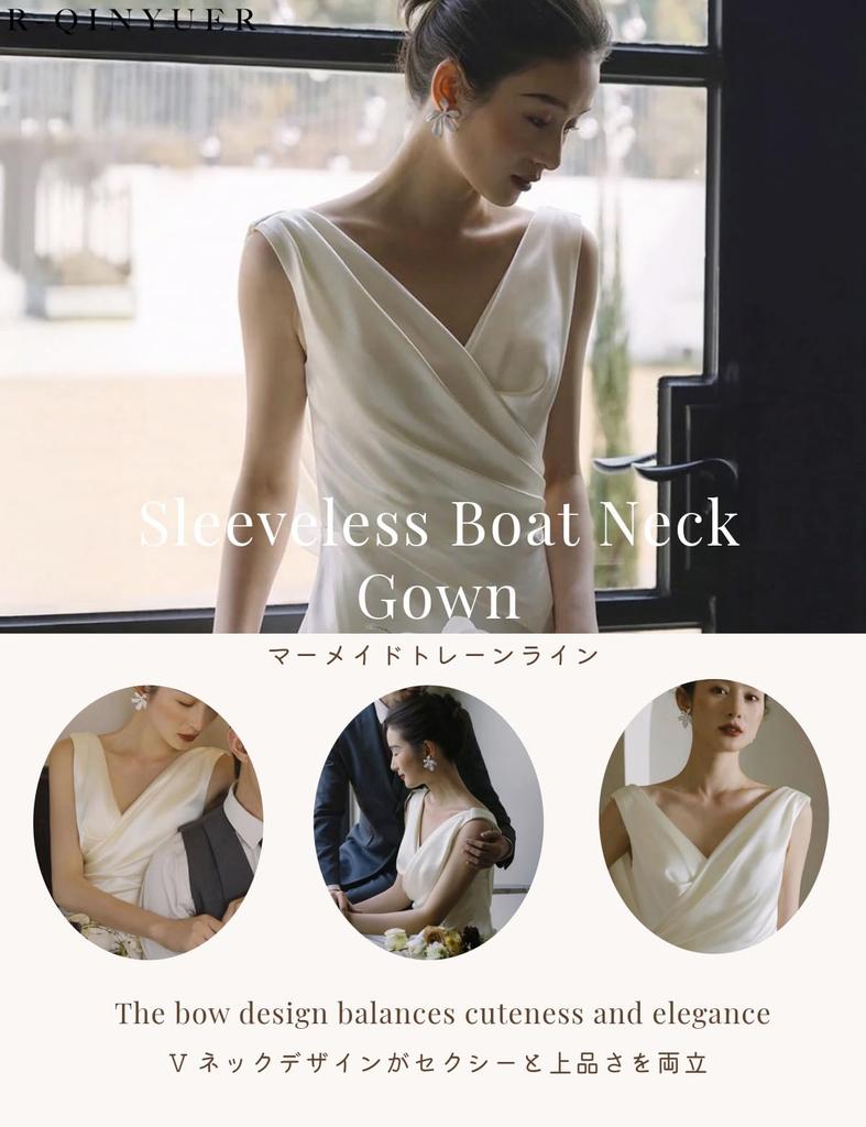 Formal White Wedding Party Evening Perfect for and Long Bridal Dress with Wedding Bridal [R-QINYUER] Dress, Dress, Dress, Dress, V-Neck Dress,