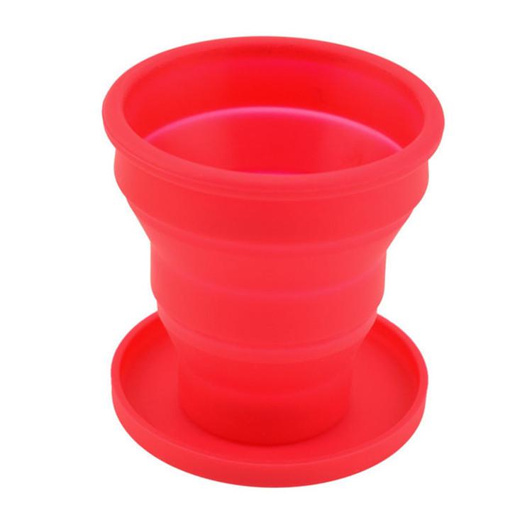

200ML Silicone Foldable Cup Portable Drinking Cup Travel Foldable Camping Cup Portable Cover Suitable for Outdoor Travel 200ml красный