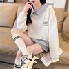 Fake Two-piece Shirt Collar Sweater Women's Spring and Autumn 2026 New Loose Large Size Small Polo Collar Top Jacket