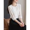 2025 Spring 3/4 Sleeve Chiffon Women's Cardigan Shirt - Versatile and Stylish Commuting Top
