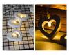 Korean-Style LED Wooden Heart String Lights for Indoor Holiday Decor (10 Battery-Powered Colored Lights)