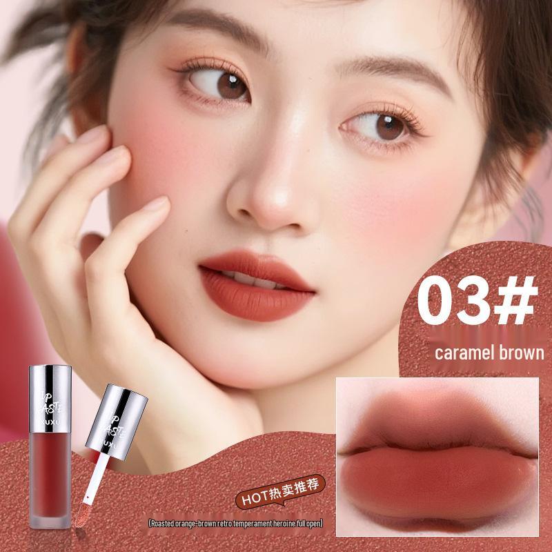 XUXU Air Feel Matte Velvet Lip Glaze – Nude Finish Whitening Lipstick for Student Parties