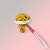 Valentine'S Day Keychain Elegant Hand-Knitted Flower Keychain Rose Bouquet Pendant Charming Mini Flower Ornament For Bag Hanging