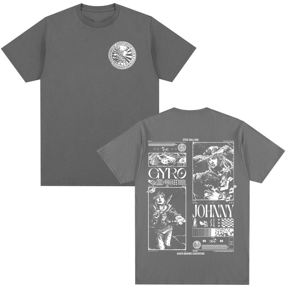 Camisetas de Anime Jojo's Bizarre Adventure Manga para Hombres y Mujeres Casual Algodón Mangas Cortas Top Oversize