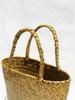 High-End Retro Woven Straw Handbag: Color Block Beach Basket