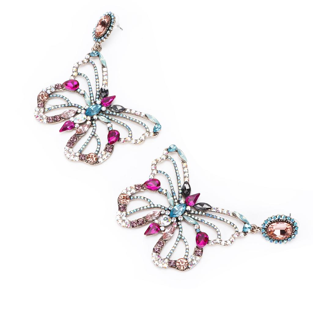 Schmetterlingsohrringe Bunte ausgehöhlte Insekten Schmetterlings-Hängeohrringe für Frauen