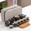 Black Pottery Kung Fu Tea Set Side Pot Household Outdoor Travel Gift Set Portable Simple Japanese Set