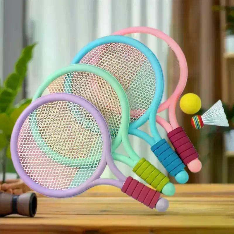 1 SetLightweight Children Tennis Badminton Tennis Racquets Kids Badminton Rackets Kit Parent Child Interactive Toys For Children