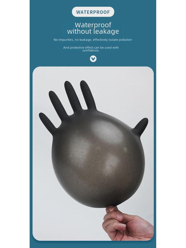 Inco Black Nitrile Disposable Gloves - Thick, Durable, Food-Grade, Non-Slip & Oil-Resistant for Baking & Household Use