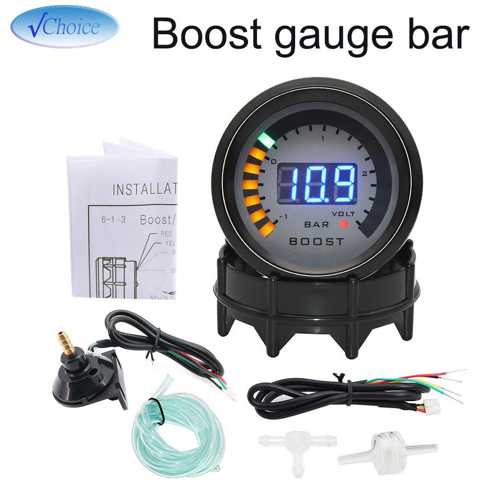 2" 52mm Digital Air Fuel Ratio Gauge Tachometer Voltmeter Boost Vacuum Water Temp Oil Temp Oil Press EGT Gauge AFR for 12V Car