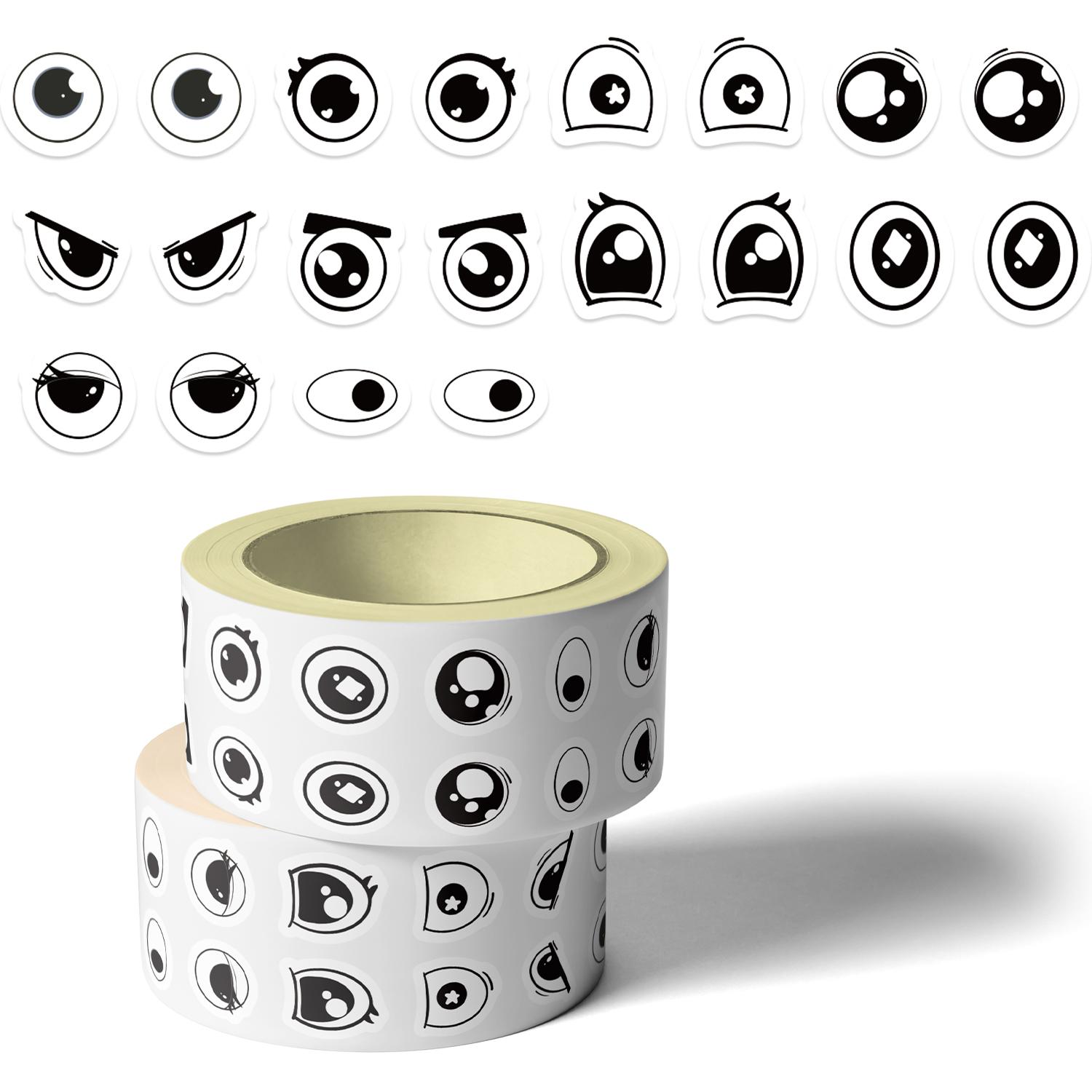 500-Piece Wiggly-Eyed Smiley Stickers Set for Phone Notebook Luggage Water Bottle Fun Doodle Decoration
