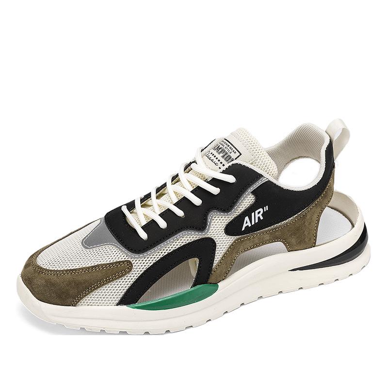 

Мужские дышащие спортивные сандалии с закрытым носком Весна 2023 - Легкие, Противоскользящие, Устойчивые к запаху, Модные, Студенческие пляжные туфли 41 чёрный/бежевый