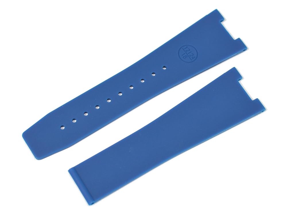 [Import King Original] Watch Parts - Compatible with Bell & Ross BR05 AUTOBR05 GMT - Rubber Strap, Striped, Aftermarket, Blue, 24mm