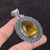 Tigerauge-Anhänger, handgefertigter Schmuck, zierlicher Vintage-Anhänger, Edelstein-Anhänger, 925er Sterlingsilber-Anhänger, Tigerauge-Schmuck, Verlobungsgeschenk