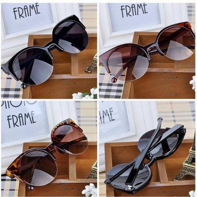 Cool Fashion Retro Designer Super Round Circle Glasses Cat Eye Women's Sunglasses