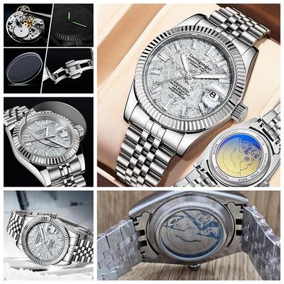 Relógios Mecânicos de Design de Mostrador de Luxo da Moda Masculina Esqueleto Movimento Automático Esportivo Aço Relógio Para Homens Vazado