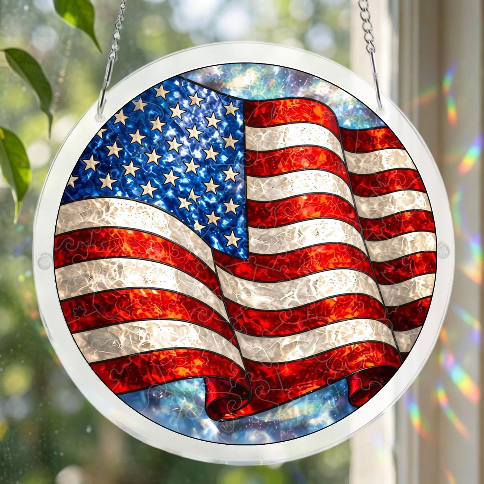 

Round Floral Pattern Stained Glass Window Hanging Printed Glass Panel Ornament for Home Office Decor Gift One Size Кіновар